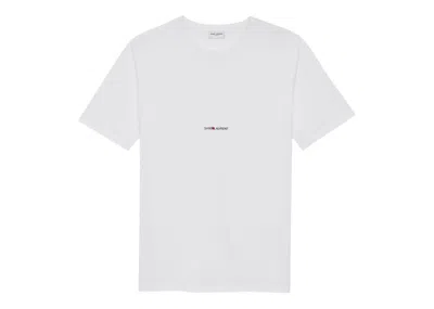 Pre-owned Saint Laurent Men's  Logo Rive Gauche T-shirt In White/black