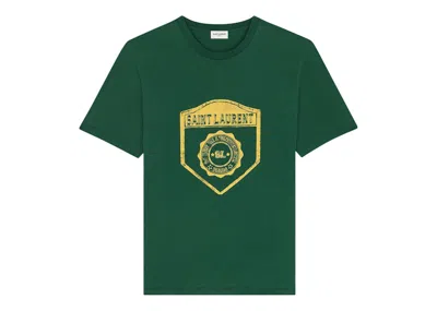 Pre-owned Saint Laurent Men's  Logo T-shirt In Green