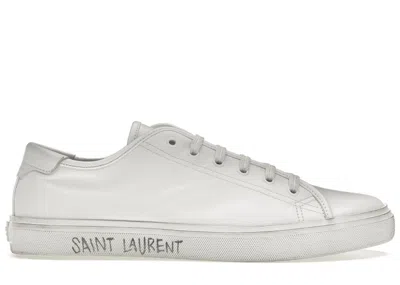 Pre-owned Saint Laurent Men's  Malibu Low Sneakers In Optic White