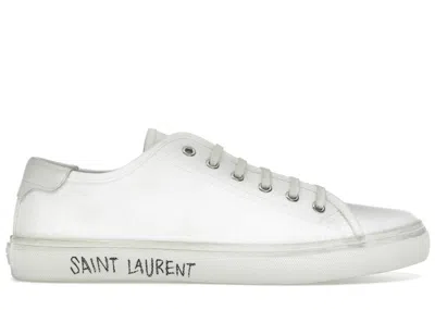 Pre-owned Saint Laurent Men's  Malibu Optic Sneakers In White