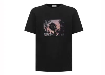 Pre-owned Saint Laurent Men's  Palm Tree T-shirt (646358 Y36aa 1068) In Black