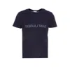 Saint Laurent Men  Reverse Logo T-shirt In Blue