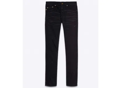 Pre-owned Saint Laurent Men's  Skinny Low Waist Jeans In Black