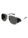 Saint Laurent Sunglasses Sl 653 Leon Leather Spoiler In Silver