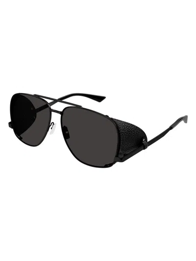 SAINT LAURENT MEN'S SAINT LAURENT SL 653 LEON LEATHER SPOILER 002 SUNGLASSES