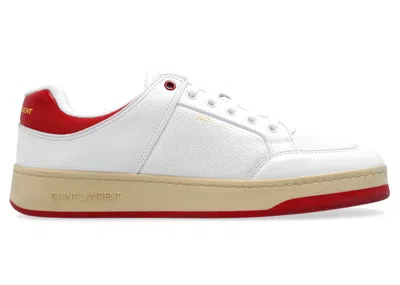 Pre-owned Saint Laurent Men's  Sl/61 Low Sneakers In White/vintage Red