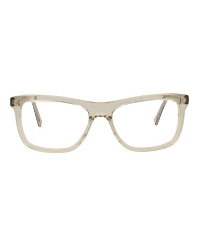 Pre-owned Saint Laurent Men's  Squareframe Acetate Optical Frames In Yellow Yellow Transparent (sl481/30011685/