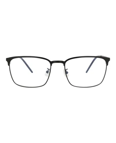 Pre-owned Saint Laurent Men's  Squareframe Metal Optical Frames In Black Black Transparent (sl378fslim/30009425