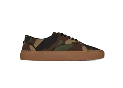 Pre-owned Saint Laurent Men's  Venice Camo Sneakers In Khaki