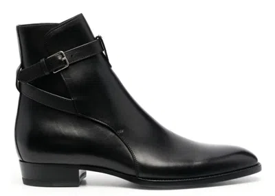 Pre-owned Saint Laurent Men's  Wyatt Jodhpur Boot Sneakers In Black