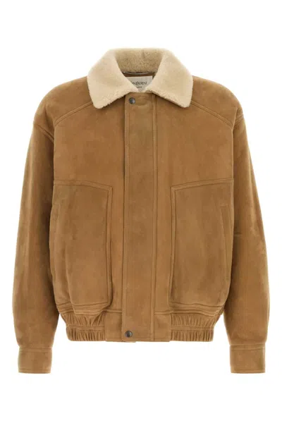 Saint Laurent Blouson Detail Col Aviateur Me In Brown