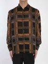 Saint Laurent All-over Patterned Button-up Shirt In Black