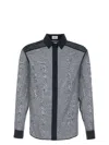 Saint Laurent Men Navy Blue Cotton Blend Shirt