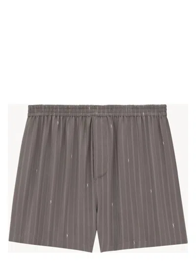 Saint Laurent Short In Gris Blanc