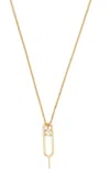 Saint Laurent Men's Sim Key Charm Necklace In Dore,cristal