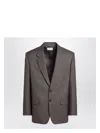 Saint Laurent Brown Single-breasted Jacket In Wool Men In Brown