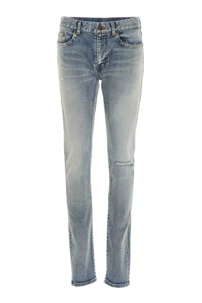 Saint Laurent Men Skinny Jeans In Blue