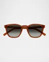 Saint Laurent 49mm Small Round Sunglasses In Brown