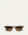 Saint Laurent Sl 469 Square-frame Sunglasses In Shiny Transparent Beige