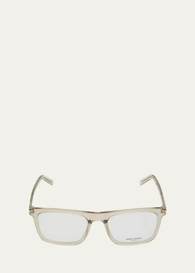 Saint Laurent Men's Sl 547 Slim Rectangle Optical Glasses In White