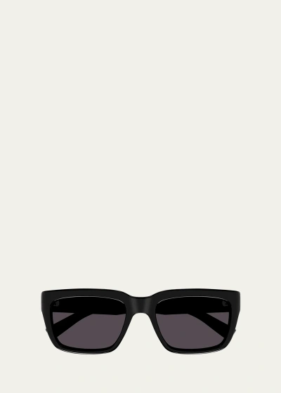 Saint Laurent Men's Sl 615 Plastic Rectangle Sunglasses In Black