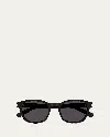 Saint Laurent Men's Sl 620 Acetate Round Sunglasses In Black
