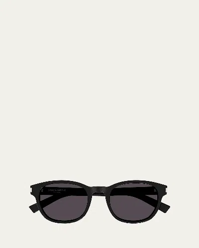Saint Laurent Men's Sl 620 Acetate Round Sunglasses In Black
