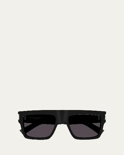 Saint Laurent Men's Sl 628 Acetate Rectangle Sunglasses In Black