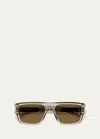 Saint Laurent Men's Sl 659 Acetate Rectangle Sunglasses In Brown