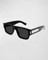 Saint Laurent Men's Sl 659 Acetate Rectangle Sunglasses In Black