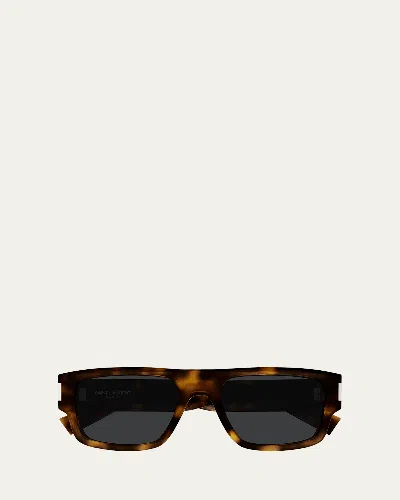 SAINT LAURENT MEN'S SL 659 ACETATE RECTANGLE SUNGLASSES
