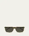 Saint Laurent Men's Sl 668 Acetate Rectangle Sunglasses In Brown