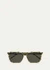 Saint Laurent Men's Sl 668 Acetate Rectangle Sunglasses In Brown