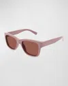 Saint Laurent Men's Sl 674 Plastic Square Sunglasses In Pink