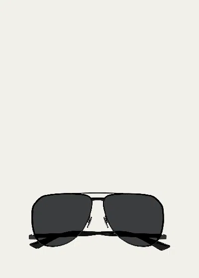 SAINT LAURENT MEN'S SL 690 DUST METAL AVIATOR SUNGLASSES