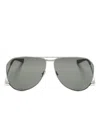 Saint Laurent Logo-engraved Pilot-frame Sunglasses In Multicolor