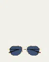 Saint Laurent Full Frame Sunglasses In 005 Shiny Light Gold