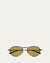 Saint Laurent 54mm Aviator Sunglasses In Shiny Dark Ruthenium