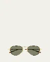 Saint Laurent 54mm Aviator Sunglasses In Shiny Light Gold
