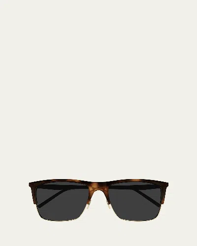 SAINT LAURENT MEN'S SL 768M ACETATE RECTANGLE SUNGLASSES