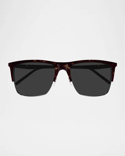 SAINT LAURENT MEN'S SL 768M ACETATE RECTANGLE SUNGLASSES