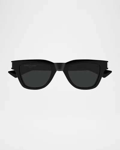 SAINT LAURENT MEN'S SL 789 JACQUESM ACETATE RECTANGLE SUNGLASSES