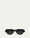 Saint Laurent Sl 790 Linea Corner Angle 001 Black Crystal Sunglasses In Black