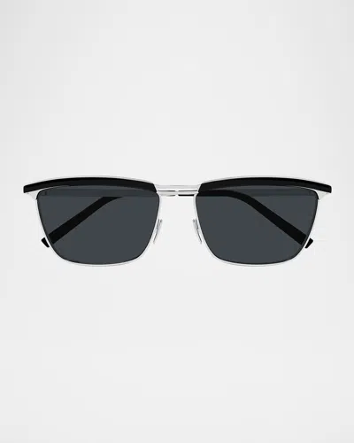 SAINT LAURENT MEN'S SL 795 JOE-003 METAL AVIATOR SUNGLASSES
