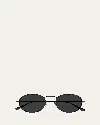 Saint Laurent Men's Sl 799 Metal Round Sunglasses In Black