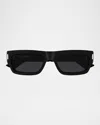 Saint Laurent 54mm Rectangular Sunglasses In Black