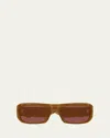 Saint Laurent Eyewear Rectangular Frame Sunglasses In Brown