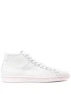 Saint Laurent White And Pink Sneakers For Men In Calf Leather In Blanc Opt,bebe Rose