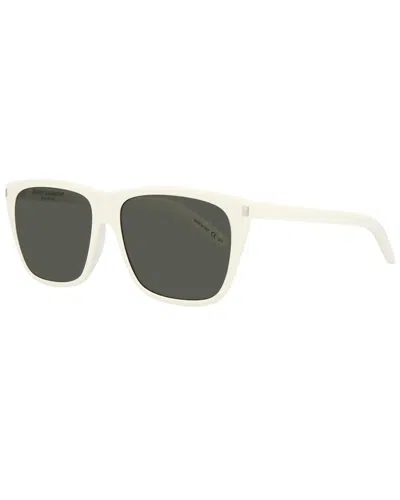 Saint Laurent Men's Sl431slim 57mm Sunglasses In White