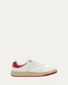 Saint Laurent Sl/61 Leather Sneakers In Off White/red